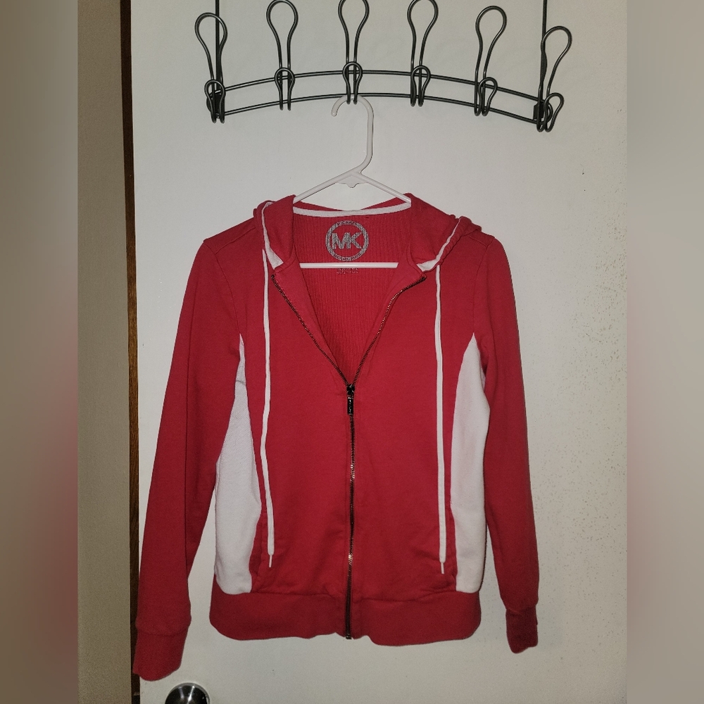 Hot pink Michael Kors zip up hoodie size medium